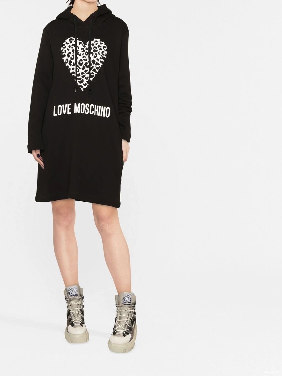 heart-motif Moschino hooded Women Love dress 0406